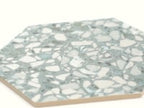 Agave Green Terrazzo Hex Porcelain Tile Sample