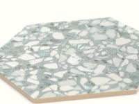 Agave Green Terrazzo Hex Porcelain Tile Sample