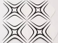 Santorini Retro Star White and Black Marble Mosaic Tile