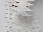 Pearl Wave White Marble & Mother Of Pearl Waterjet Mosaic Tile Sample