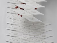 Pearl Wave White Marble & Mother Of Pearl Waterjet Mosaic Tile Sample