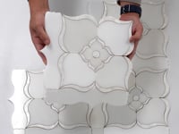 Pearl Flower White Marble & Mother Of Pearl Waterjet Mosaic Tile