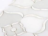 Pearl Flower White Marble & Mother Of Pearl Waterjet Mosaic Tile Sample