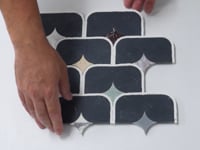 Black Stadium and Multicolor Stars Marble Mosaic Tile