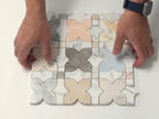 Multicolor Stars and Marble Mosaic Tile