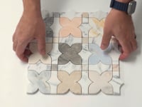 Multicolor Stars and Marble Mosaic Tile