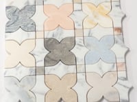 Multicolor Stars and Marble Mosaic Tile
