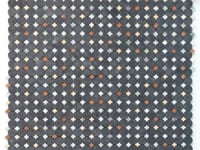 Black and White Starry Night Penny Round Marble Mosaic Tile