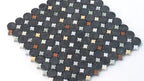 Black and White Starry Night Penny Round Marble Mosaic Tile