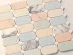 Pastello Multicolor Oval Marble Mosaic Tile