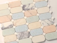 Pastello Multicolor Oval Marble Mosaic Tile