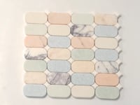 Pastello Multicolor Oval Marble Mosaic Tile
