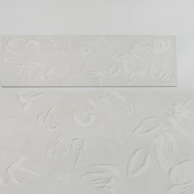 Rowena Impasto Gray Mural Ceramic Tile 18x48