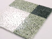 Green and White Gingham Micro Mosaic Marble Tile