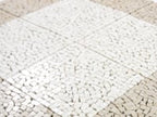 Beige and White Gingham Micro Mosaic Marble Tile