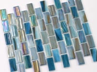 Alimia Twilight Recycled Glass Brick Mosaic Tile