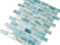 Alimia Sky Recycled Glass Brick Mosaic Tile