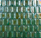 Prism Jade Beveled Brick Cast Glass Mosaic Tile | Tile Club