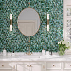Prism Jade Beveled Hexagon Cast Glass Mosaic Tile | Tile Club