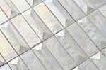 Prism Pearl Beveled Brick Glass Mosaic Tile