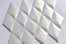 Prism Pearl Beveled Diamond Cast Glass Mosaic Tile | Tile Club