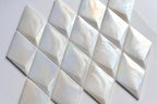 Prism Pearl Beveled Diamond Cast Glass Mosaic Tile | Tile Club