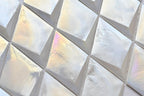 Prism Pearl Beveled Diamond Cast Glass Mosaic Tile | Tile Club