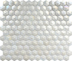 Prism Pearl Beveled Hexagon Cast Glass Mosaic Tile | Tile Club