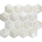 Prism Pearl Beveled Hexagon Glass Mosaic Tile