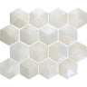 Prism Pearl Beveled Hexagon Cast Glass Mosaic Tile Sample