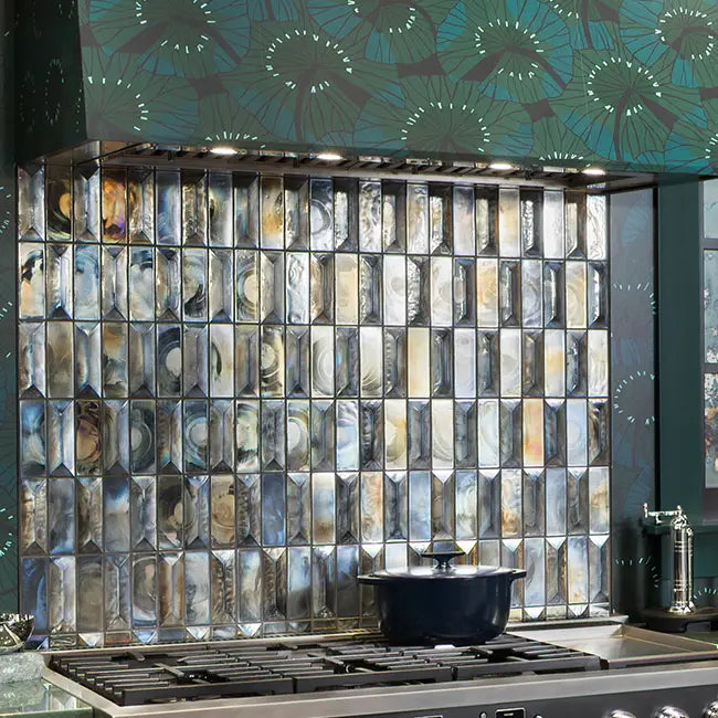 Prism Storm Beveled Brick Cast Glass Mosaic Tile | Tile Club