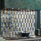 Prism Storm Beveled Brick Cast Glass Mosaic Tile | Tile Club