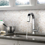 Pure White Mother of Pearl Brick Mosaic Tile Kitchen Backsplash