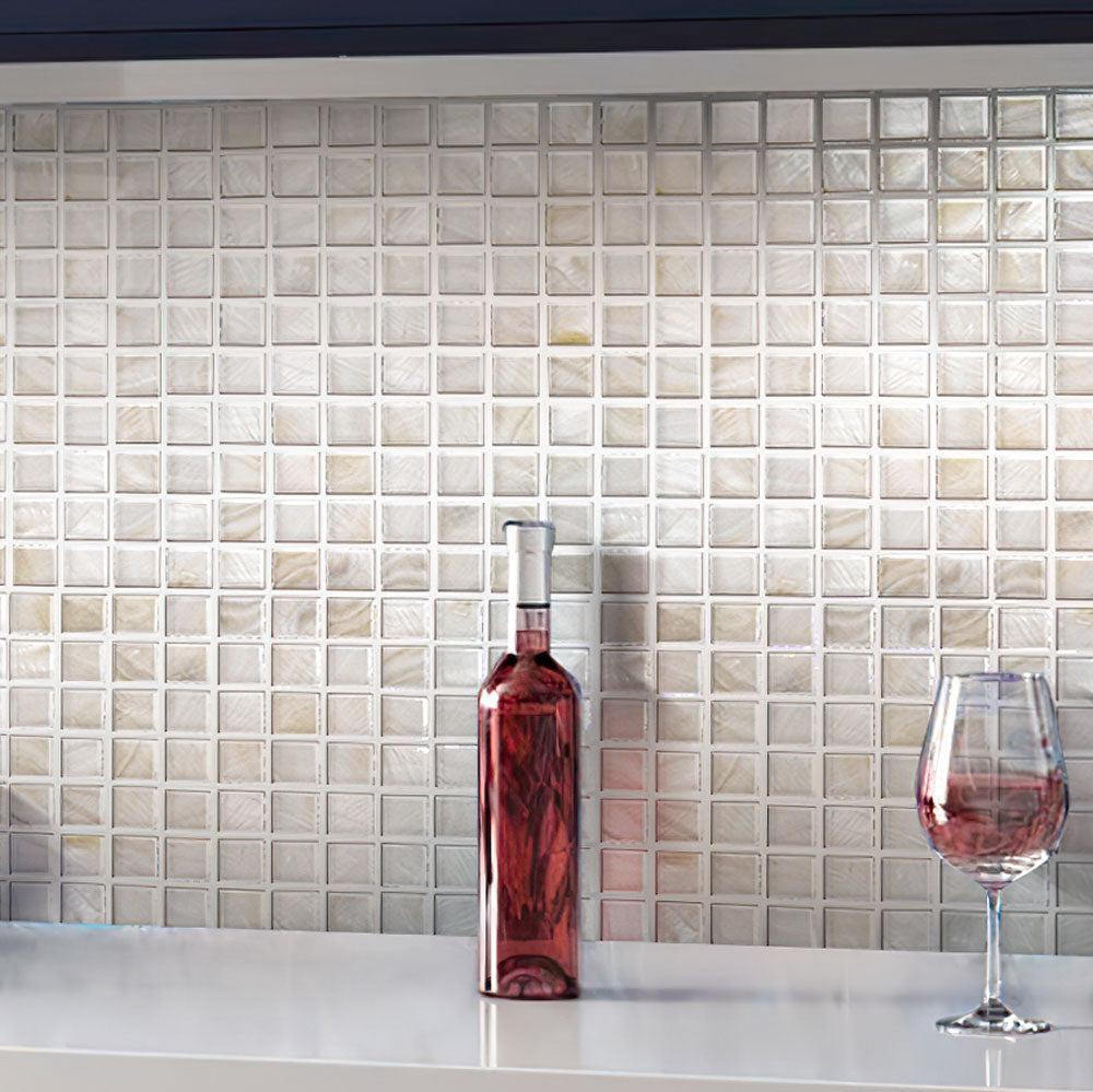 Shell White Mother of Pearl Square Mosaic Tiles | Tile Club