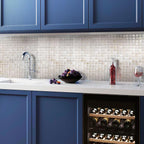 Pure White Mother Of Pearl Square Mosaic Tile kitchen backsplash