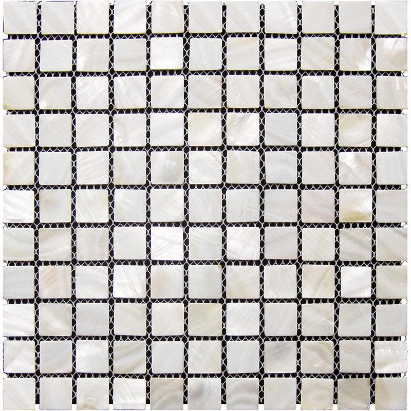 1" Shell White Mother Of Pearl Square Mosaic Tile