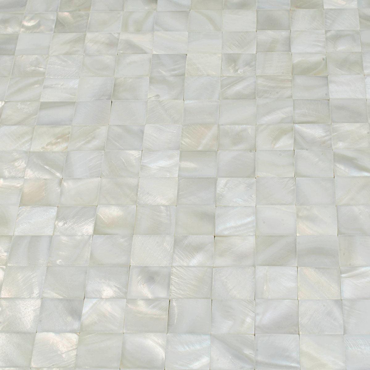 Pearl White Mother Of Shell Tight Joints Square Mosaic | Tile Club