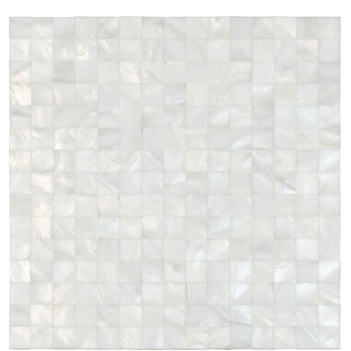 Pearl White Mother Of Shell Tight Joints Square Mosaic