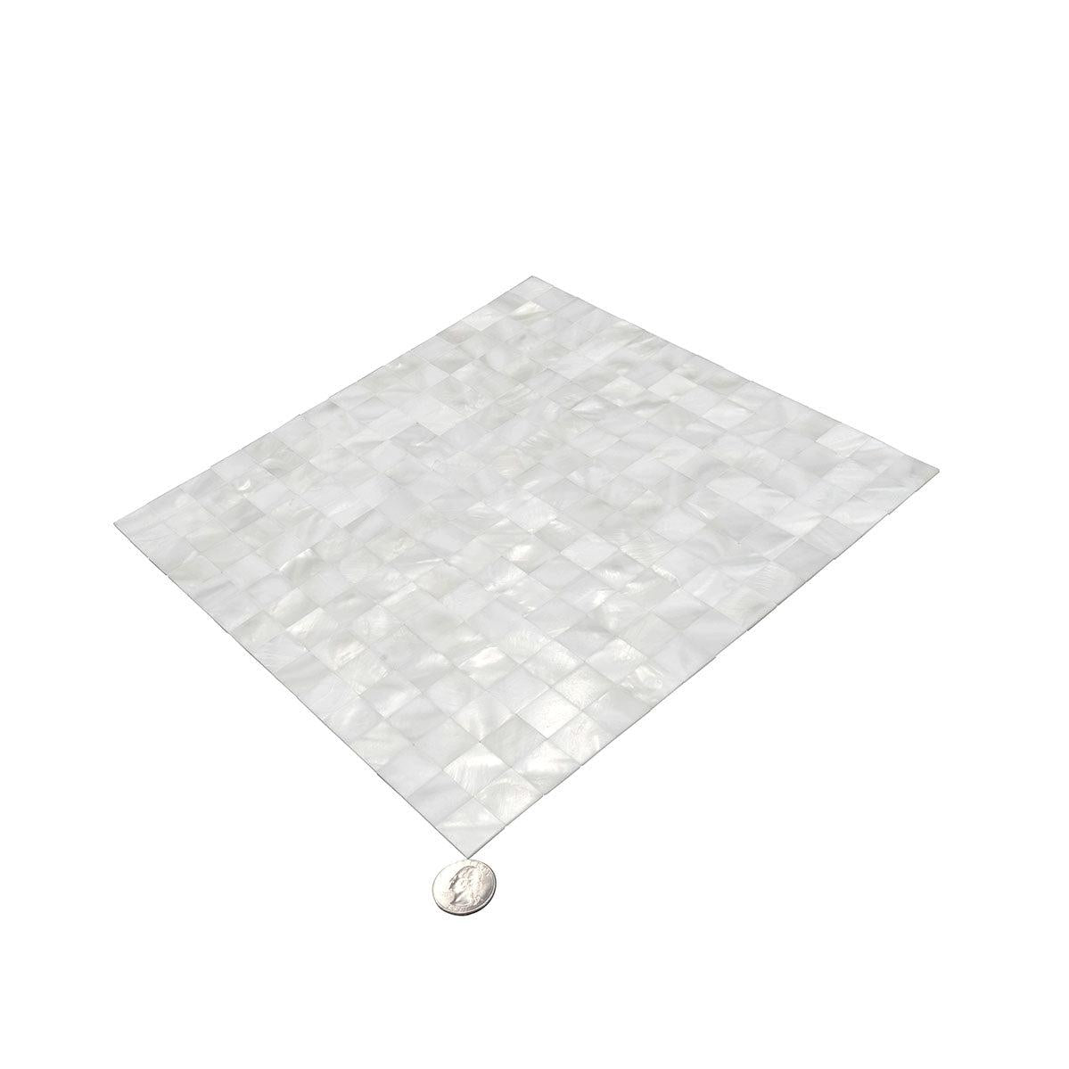 Pearl White Mother Of Shell Tight Joints Square Mosaic