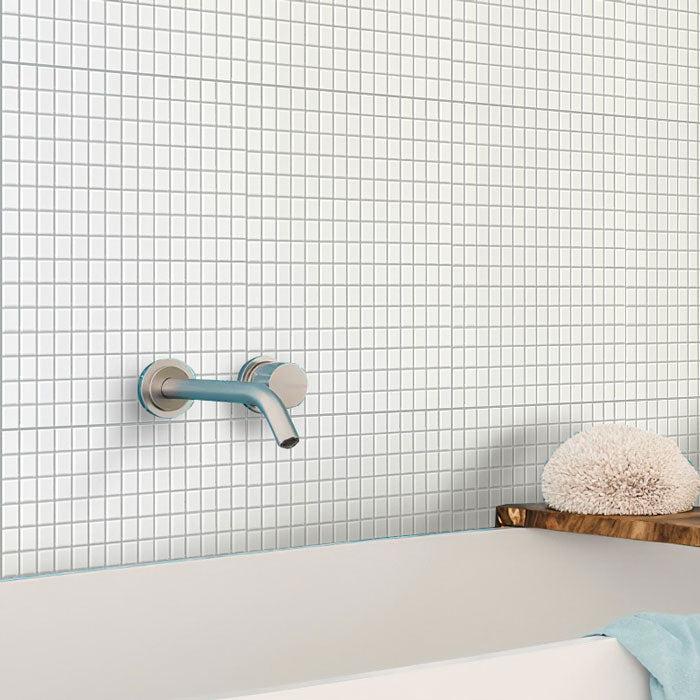 Pure White Squares Glass Pool Tile | Tile Club
