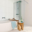 Pure White Squares Glass Pool Tile Bathroom Backsplash