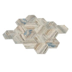 Recycled Glass Hexagon Mosaic In Blue Wood Color | Tile Club