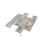 Recycled Glass Subway Mosaic Tile In Blue Wood Color | Tile Club