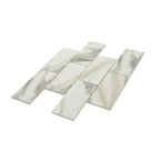 Recycled Glass Subway Mosaic Tile In Calacatta Marble Color | Tile Club