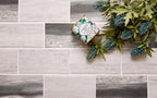 Recycled Glass Subway Mosaic Tile In Grey Wood Color for Floors and Walls