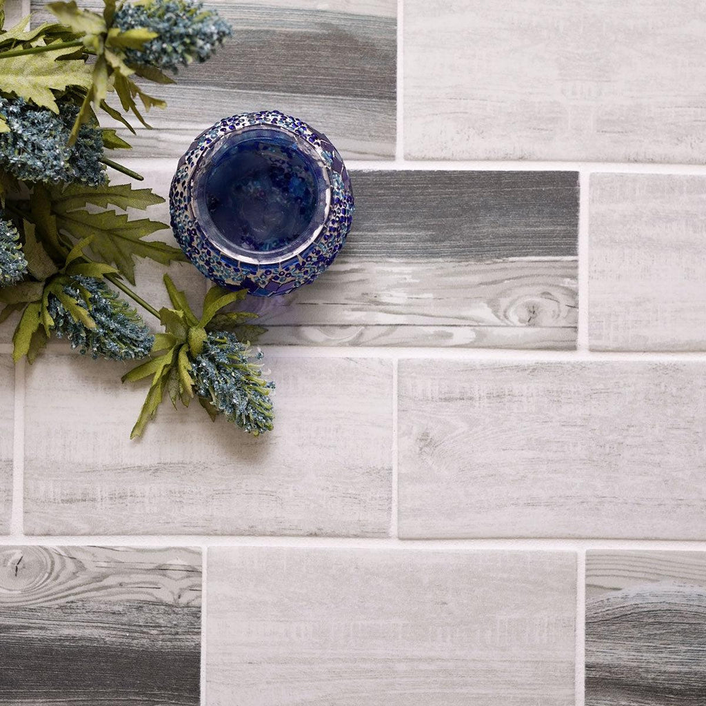 11.5" x 11.5" Recycled Gray Glass Subway Tile