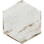 White wood look retro hexagon floor tile