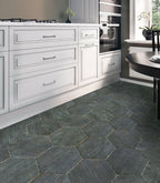 Black & White Kitchen with Retro Cendra Hex Floor