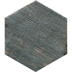 Dark gray wood look hexagon tile