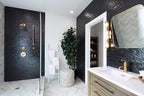 Mallorca Black Ceramic Subway Tile *Seen on HGTV Rock the Block -' in Tiffany Brooks and David Bromstad's Master Bathroom
